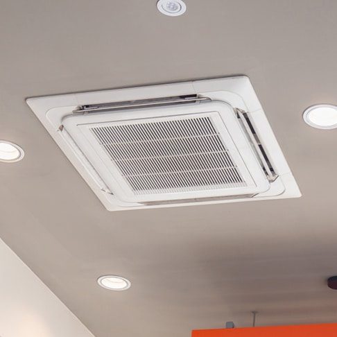 Modern Ceiling Mounted Cassette Type Air Conditioning System — Heating & Cooling in Forbes NSW