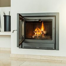 Fire Burning in a Modern Fireplace — Heating & Cooling in Molong NSW
